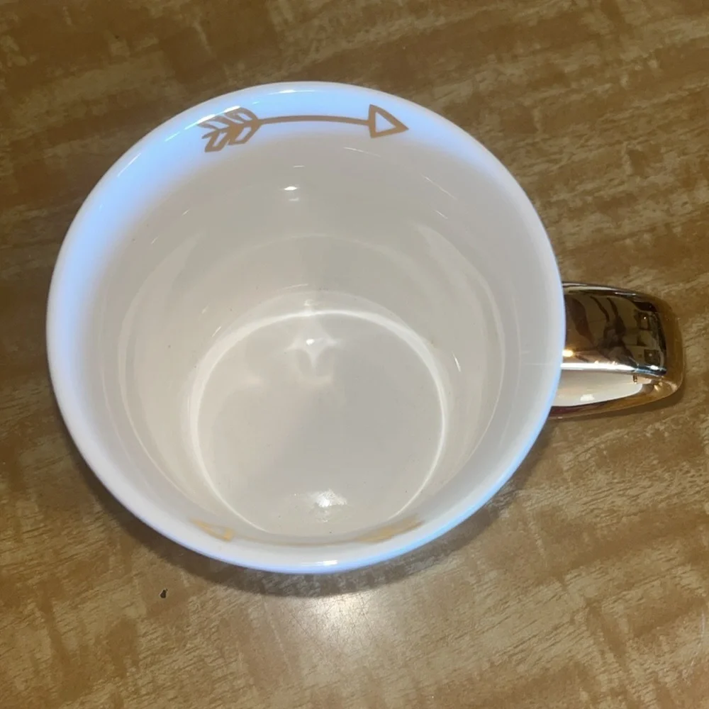 Slant Collection White Mug with Gold Handle and Black & Gold Design Wild Within